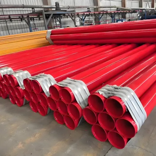 Red Plastic Coated Composite Steel Pipe with Outer Galvanized Lining for Water Supply and Fire Fighting 